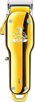 ماكينة حلاقة وقص شعر VGR V-678 لاسلكية بشفرات ستانلس ستيل وشحن USB (ذهبي)