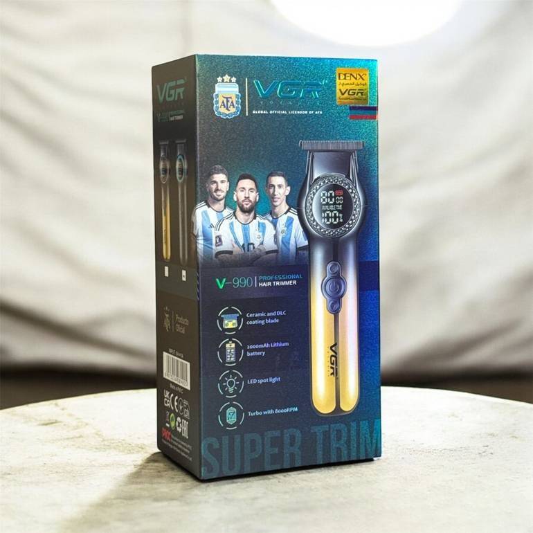 ماكينة حلاقة VGR V-990 كهربائي مع شاشة LED وشحن USB