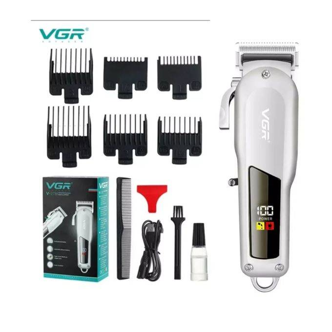 ماكينة حلاقة وقص شعر كهربائية VGR مع شاشة LED وشحن USB