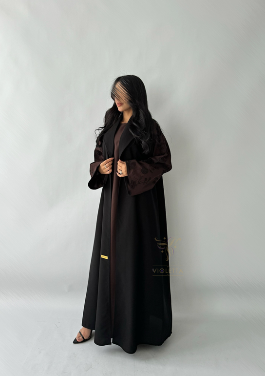  عباية لف سوداء بفستان متصل  Z6134