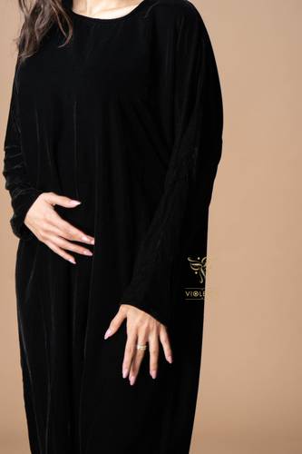 فستان مخملي تحت العباية شتوي -Z470