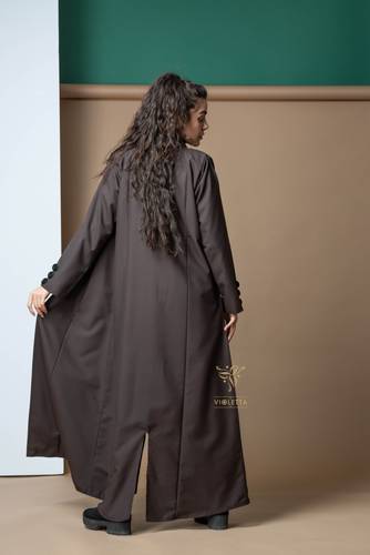 عباية رسمية ثلاث قطع باللون البني Z6112