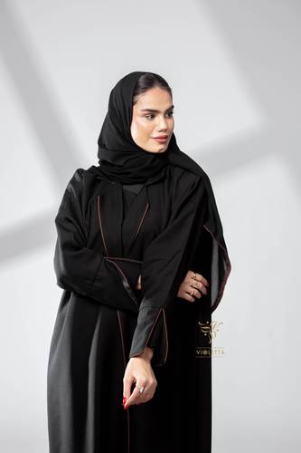 عباية سوداء رسمية بفستان داخلي متصل - z6047