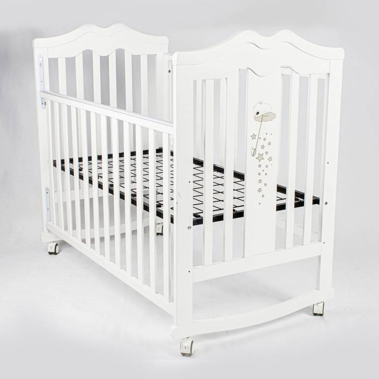 سرير خشبي للاطفال بوضعية ثابتة او اهتزاز مقاس 120 * 60