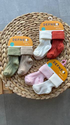 جوارب مواليد تركية ماركة DEFNE BABY عدد 2 زوج