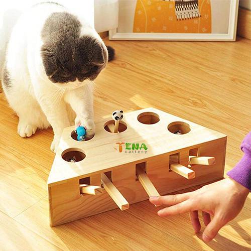 لعبة الذكاء Whack-A-Mole الخشبية للقطط و الكلاب 