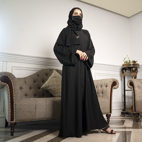 عباية كتف كم واسع قماش سمر صالونا
