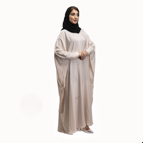 عباية كتف سادة كم سوارة قماش صالونا