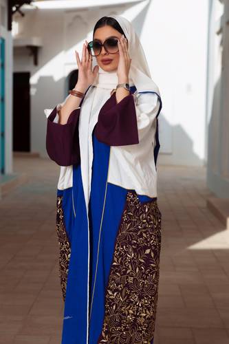 عباية فاخرة قماش لينن زري Nawader 04