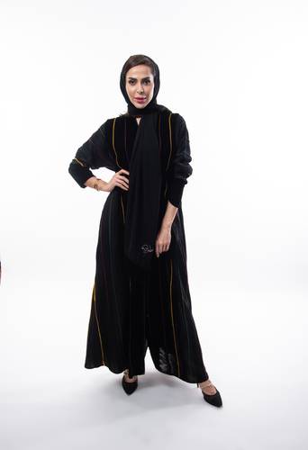 عباية مخمل مقلمه موديل buk 73 