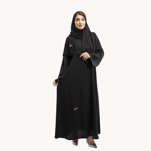 عباية كتف سادة كم عريض قماش صالونا