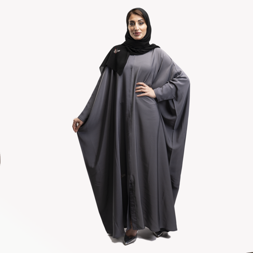 عباية كتف سادة كم سوارة قماش صالونا