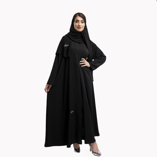 عباية كتف سادة كم عادي  قماش صالونا
