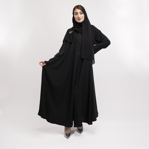 عباية كتف سادة قصة كلوش قماش صالونا
