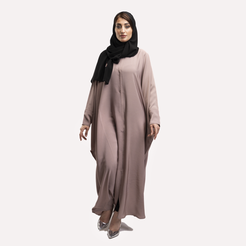 عباية كتف سادة كم سوارة قماش صالونا