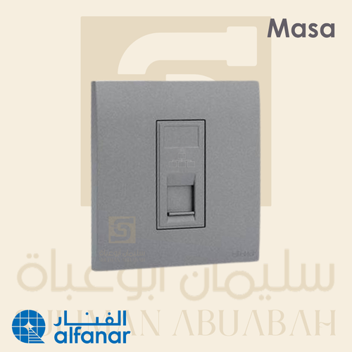 فيش داتا CAT6 مفرد رمادي - ماسه