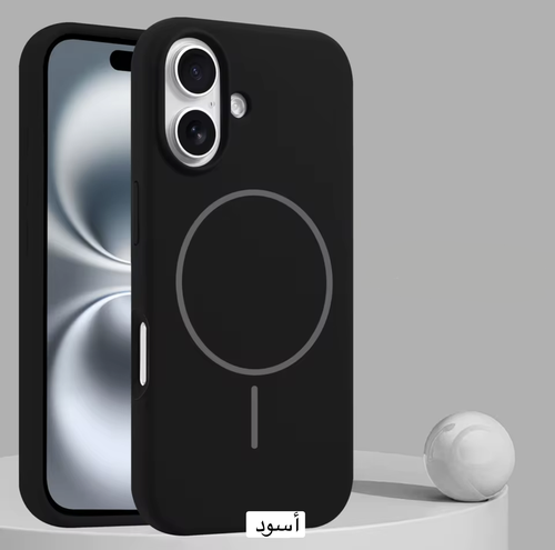 غلاف ايفون 17  سيلكون ماج سيف أسود