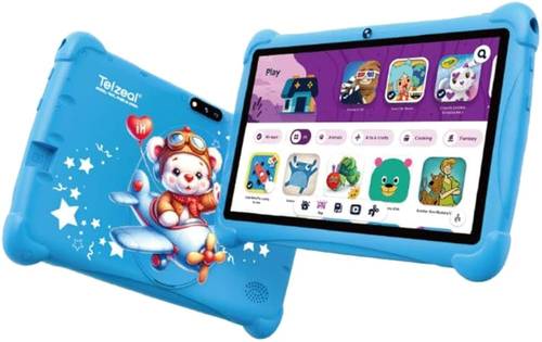 تابلت للاطفال من تيلزيل، شاشة 7 انش، ذاكرة RAM 4GB، تخزين 128GB، نظام اندرويد، شاشة عالية الجودة، بطارية 3000mAh، تابلت واي فاي، هدايا مجانية / لون اخضر