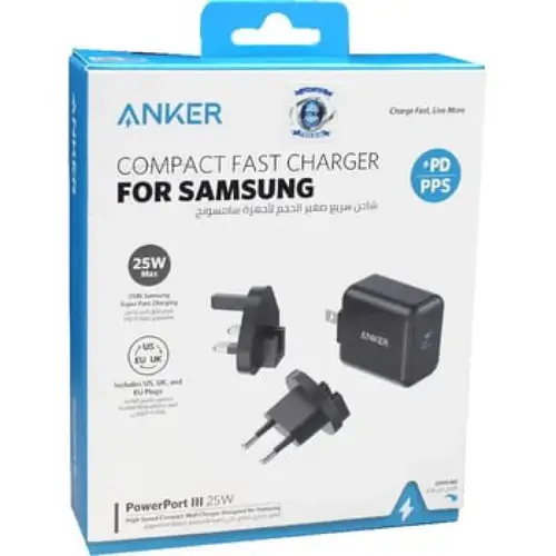 انكر بور بورت3 25 واط شاحن USB شحن جداري سريع احادي USB-C
