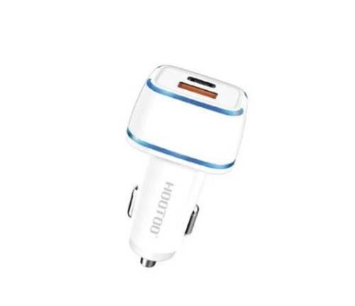 شاحن سيارة بمنفذين PDو USB من شركة هوتو 