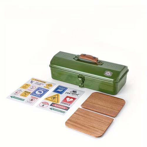 صندوق عزبة لشاي مناسب للسفر والكشتات صندوق حديد لون اخضر CAMPING FAMILY CM-48317