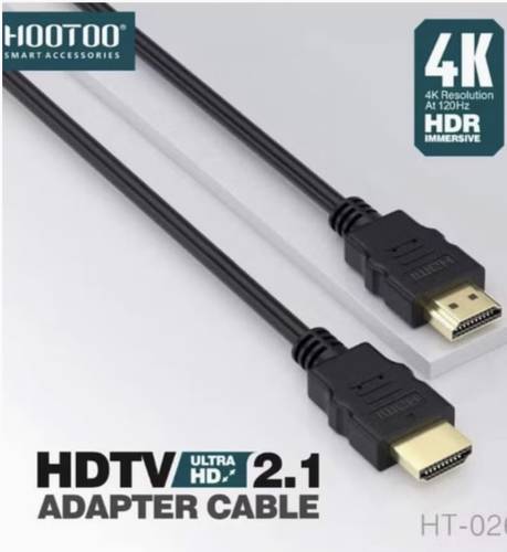 كيابل HDMI هوتو HT-025 بدقة 4K و120Hz، دعم 48Gbps وHDR ديناميكي وثابت، VRR وALLM وQMS، كيابل HDMI عالي السرعة للصوت والصورة، مناسب للبلايستيشن والتلفزيون والبروجيكتور – لون أسود