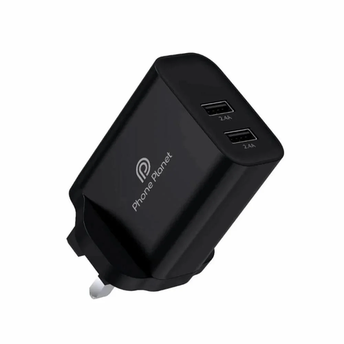 شاحن جداري بمدخلين USB – قدرة 12 واط – Phone Planet