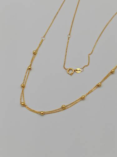 Gold Necklace Tow layers 18K