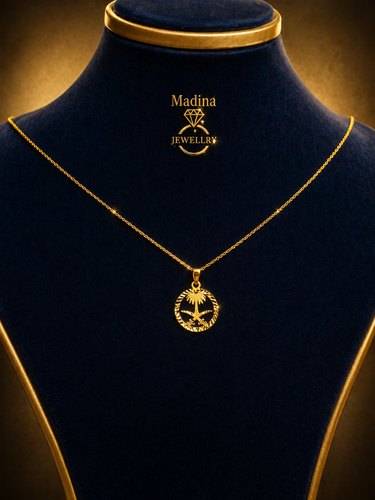 Saudi logo Necklace 18k gold
