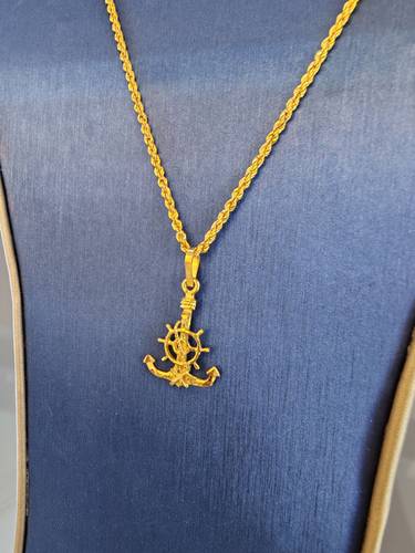 Anchor Pendant with chain 21k