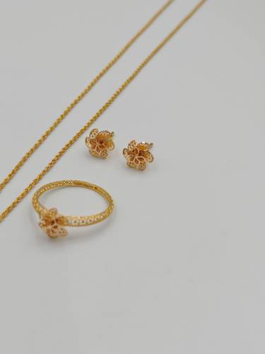 Set Flower set 21k Gold