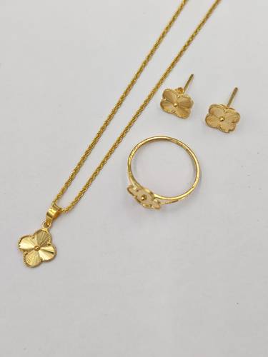 Flower Set 21k Gold