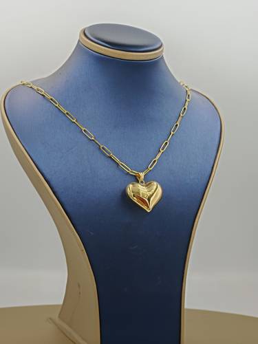 Heart Paper Clip necklace 18k Gold