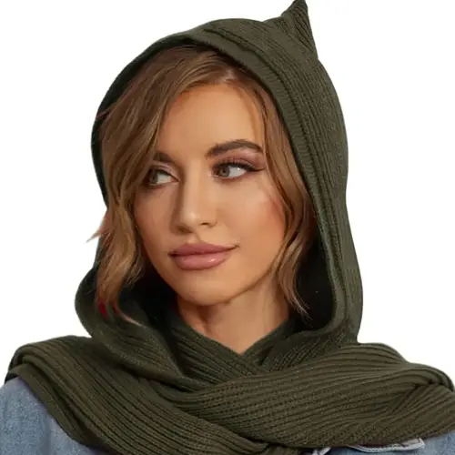 سكارف شتوي بقبعة