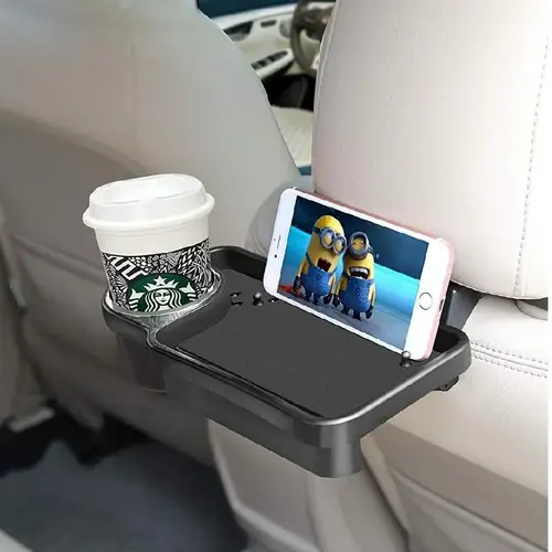 طاولة بحامل كوب للسيارة ومثبت للجوال 