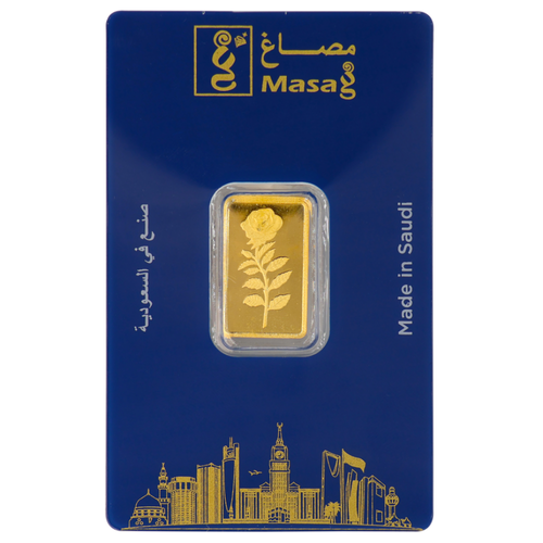سبيكة ذهب عيار 24 وردة مصاغ بوزن 2.5 غرام