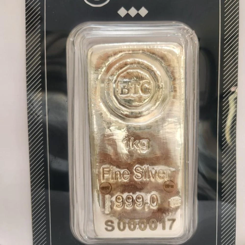 سبيكة فضة بي تي سي بنقاء 999 بوزن 1 كيلوغرام