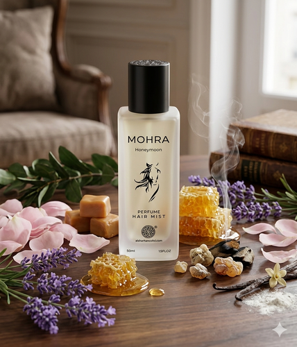 عطر الشعر مهره بنكهة العسل والعود والورود مميز بطابع فريد وفوحان عالي