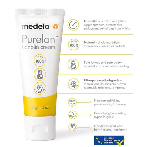 Medela Lanolin Nipple Cream for Breastfeeding, , New Purelan,