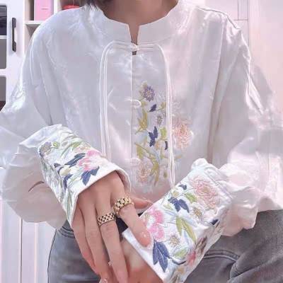 Ethnic&nbsp;Style Embroidery Shirts for Women Blouses Vintage Clothes Womens Tops Camisas Casual Clothing Streetwear Elegant