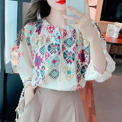 بلوزة نسائية أنيقة بمظهر أنيق وقمصان للسيدات مطبوعة على الموضة blusa mujer