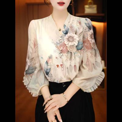 قميص صيفي أنيق موديل 2025 بأكمام ثلاثة أرباع للنساء بتصميم Kluli Top