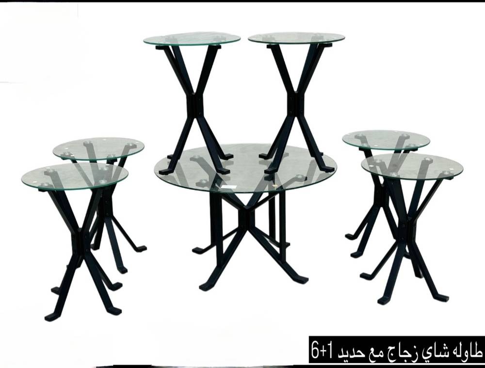 طقم طاولات زجاج مع جديد 