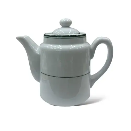 ابريق شاهي طولي صغير خط اخضر 400 مل