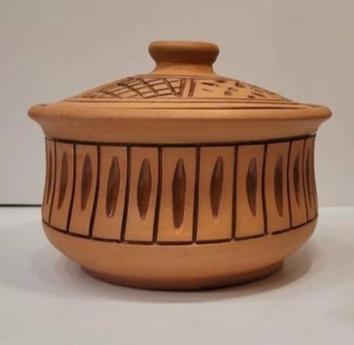 قدر فخار وسط (مطلي )