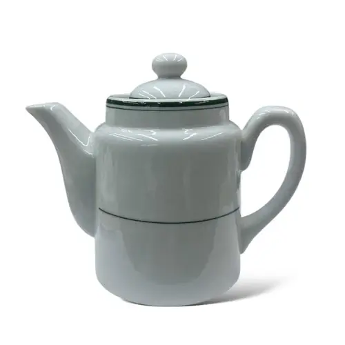 ابريق شاهي طولي خط اخضر 750 مل
