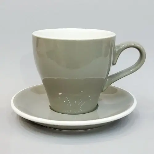 #TL280-GY؛ كوب قهوة وصحن 280 مل #T