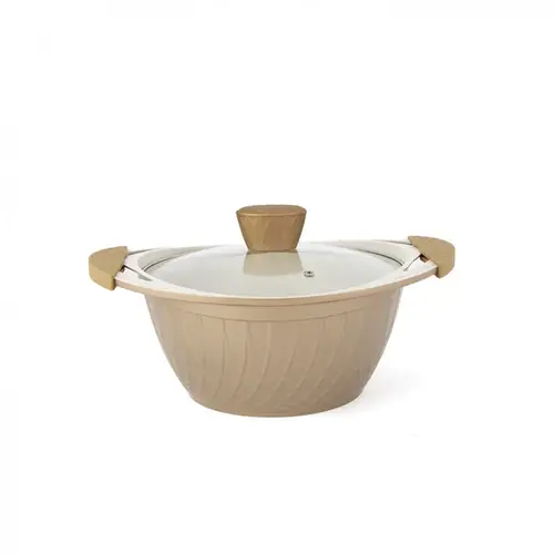 قدر من الغرانيت بتصميم أنيق ومعاصر - بني - 32x17.4 سم - FLA-52342