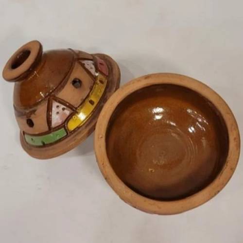 مبخرة فخار غطاء ملون