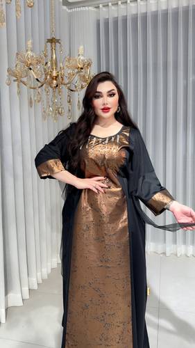 جلابية تفته ذهبي واسود